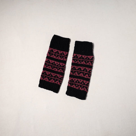 Black - kullu karishma hand knitted merino wool leg warmer