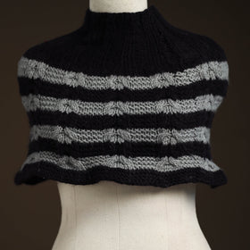 Black - kullu karishma hand knitted merino wool neck warmer