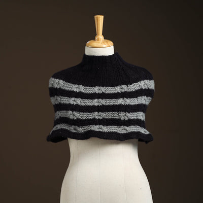 Black - kullu karishma hand knitted merino wool neck warmer