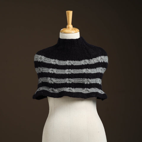Black - kullu karishma hand knitted merino wool neck warmer