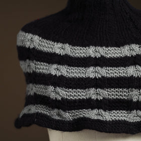 Black - kullu karishma hand knitted merino wool neck warmer