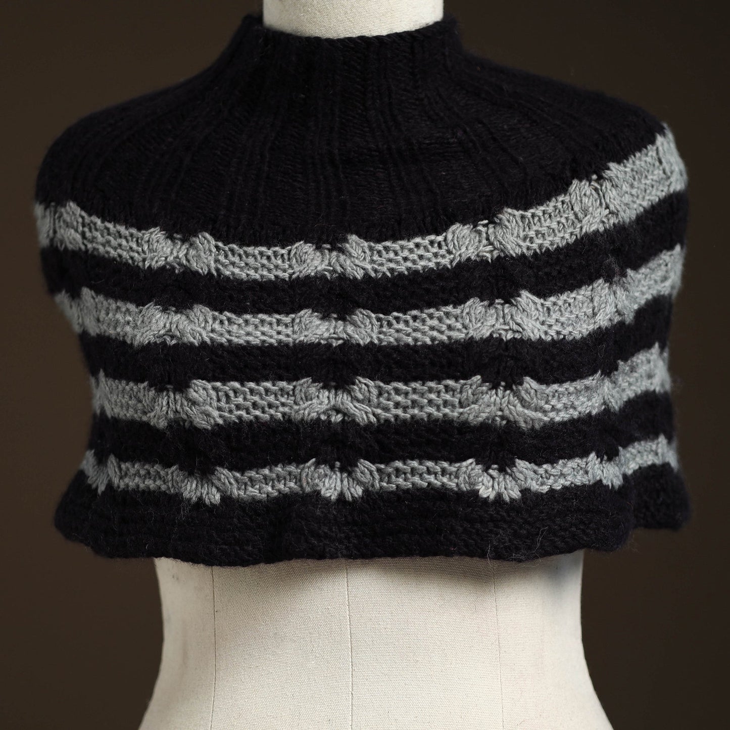 Black - kullu karishma hand knitted merino wool neck warmer