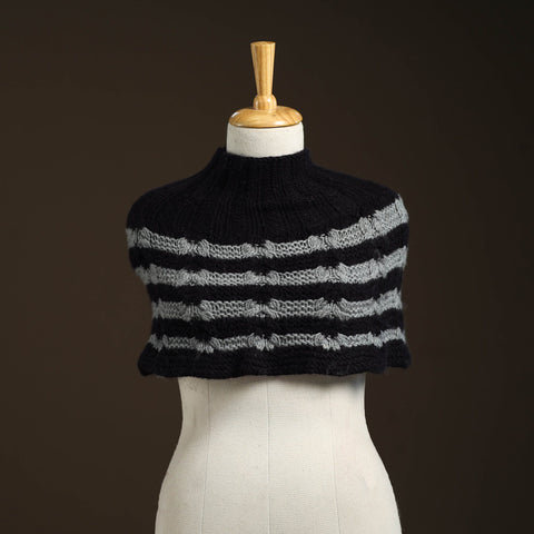 Black - kullu karishma hand knitted merino wool neck warmer