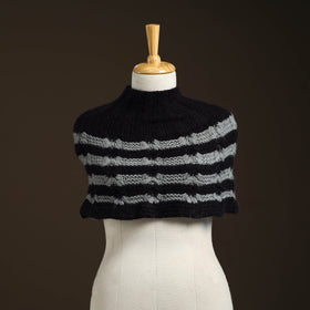 Black - kullu karishma hand knitted merino wool neck warmer