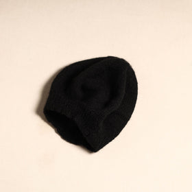 Black - kumaun hand knitted woollen beret cap 28