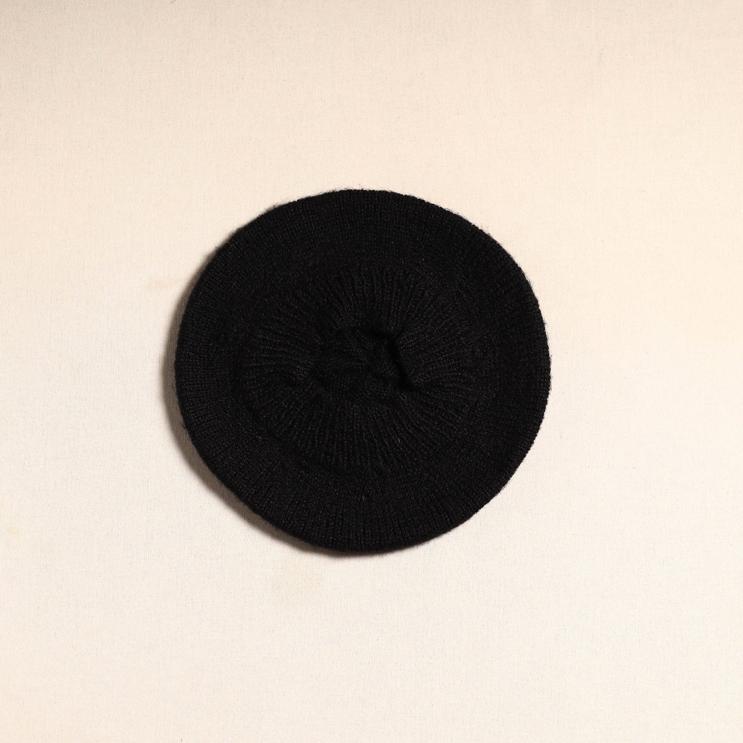 Black - kumaun hand knitted woollen beret cap 28