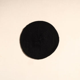 Black - kumaun hand knitted woollen beret cap 28