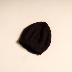 Black - kumaun hand knitted woollen beret cap 36