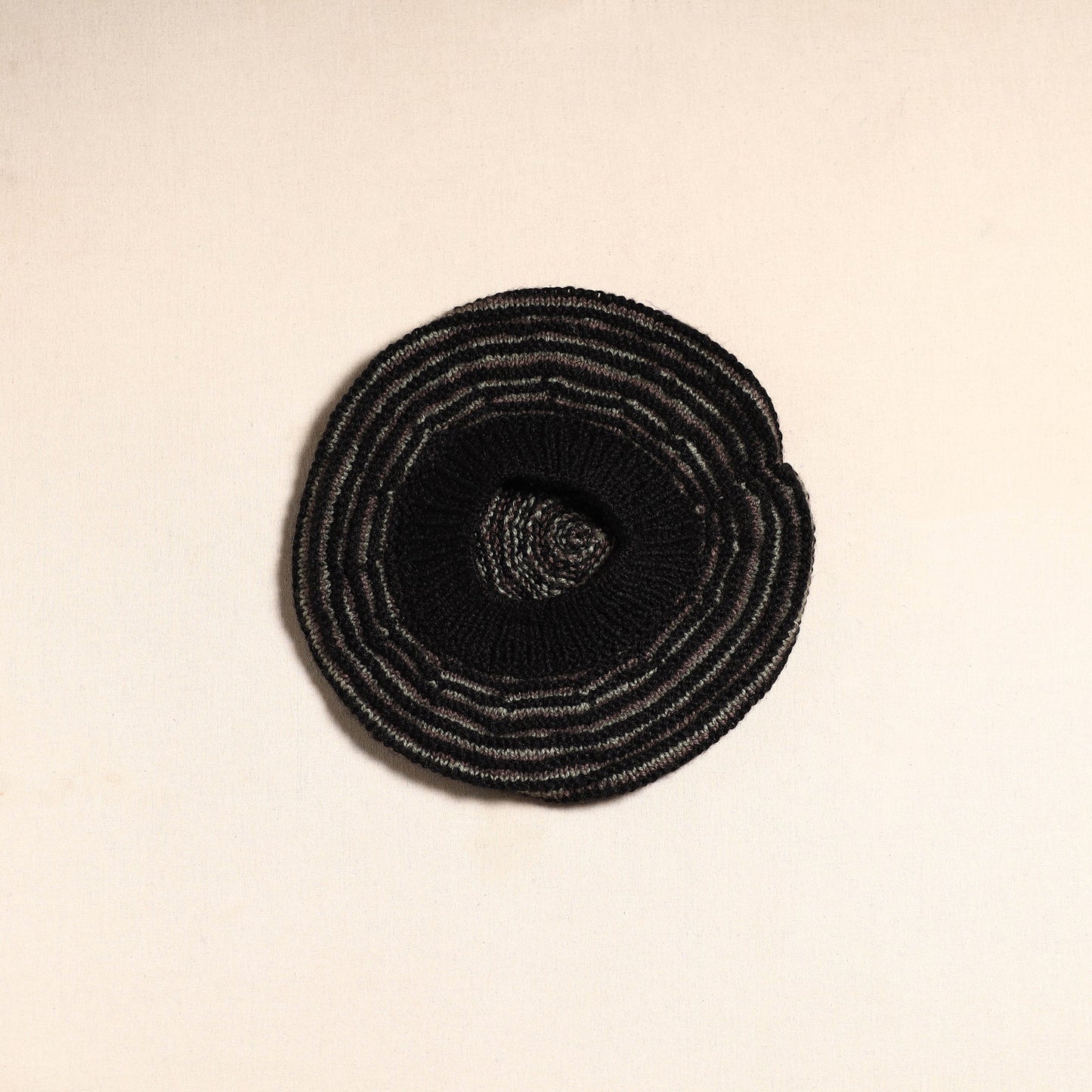 Black - kumaun hand knitted woollen beret cap 45