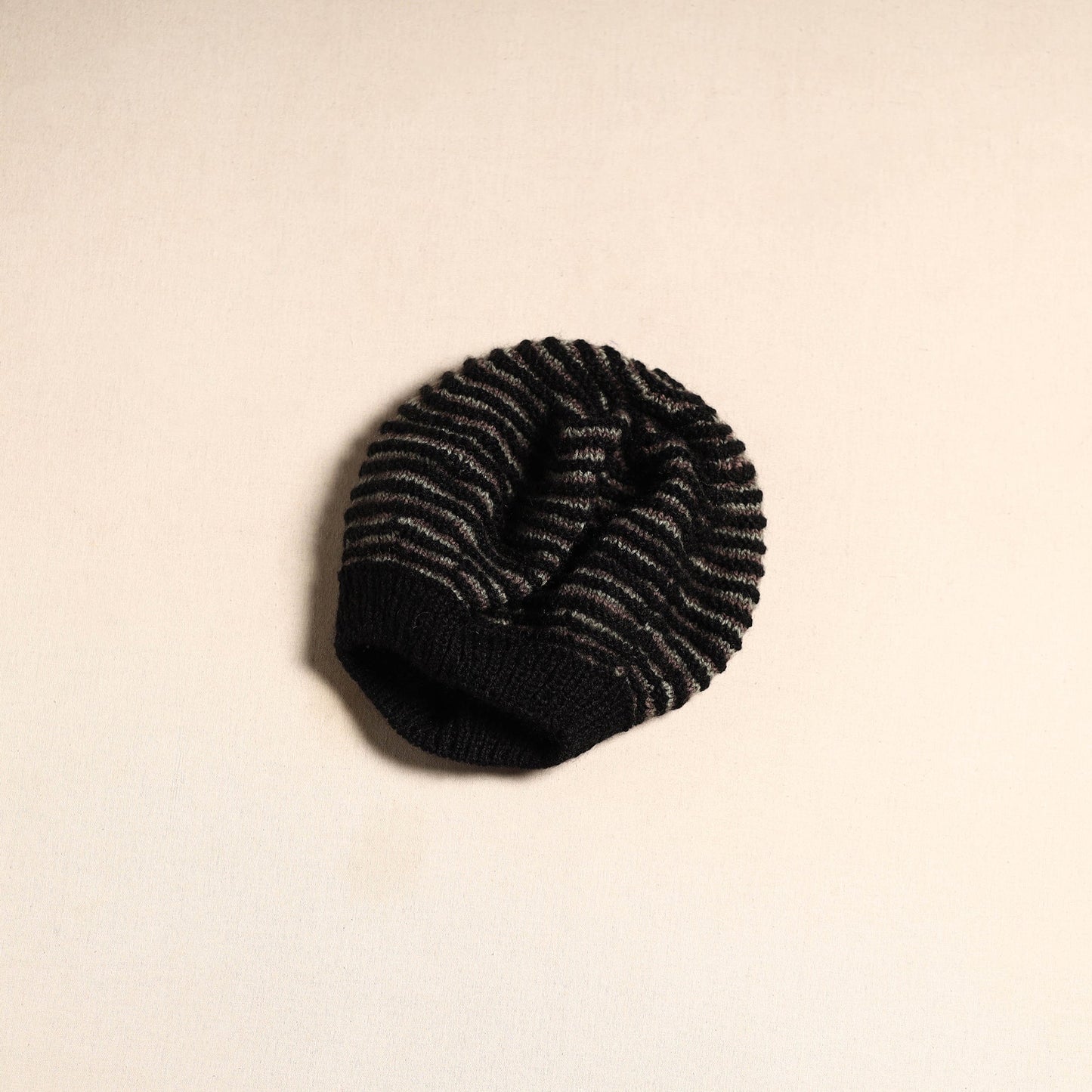 Black - kumaun hand knitted woollen beret cap 45