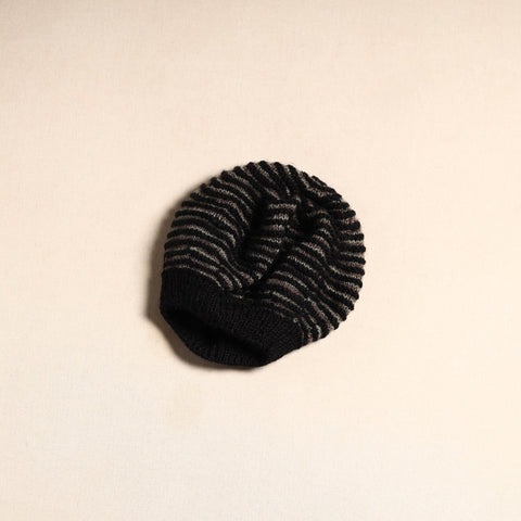 Black - kumaun hand knitted woollen beret cap 45