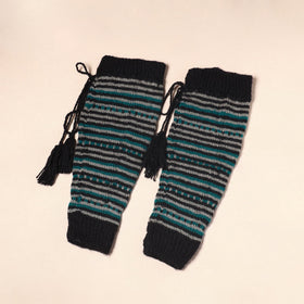 Black Kumaun Hand Knitted Woollen Leg Warmer