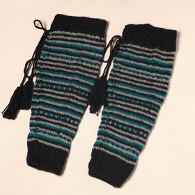 Black Kumaun Hand Knitted Woollen Leg Warmer