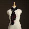 Black - kumaun handwoven merino wool scarf 135 - handcrafted