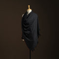 Black - kumaun handwoven merino wool shawl for women 43