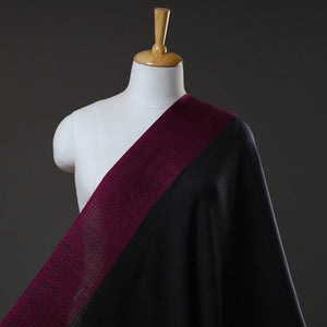 Black - kumaun handwoven merino woollen fabric 07