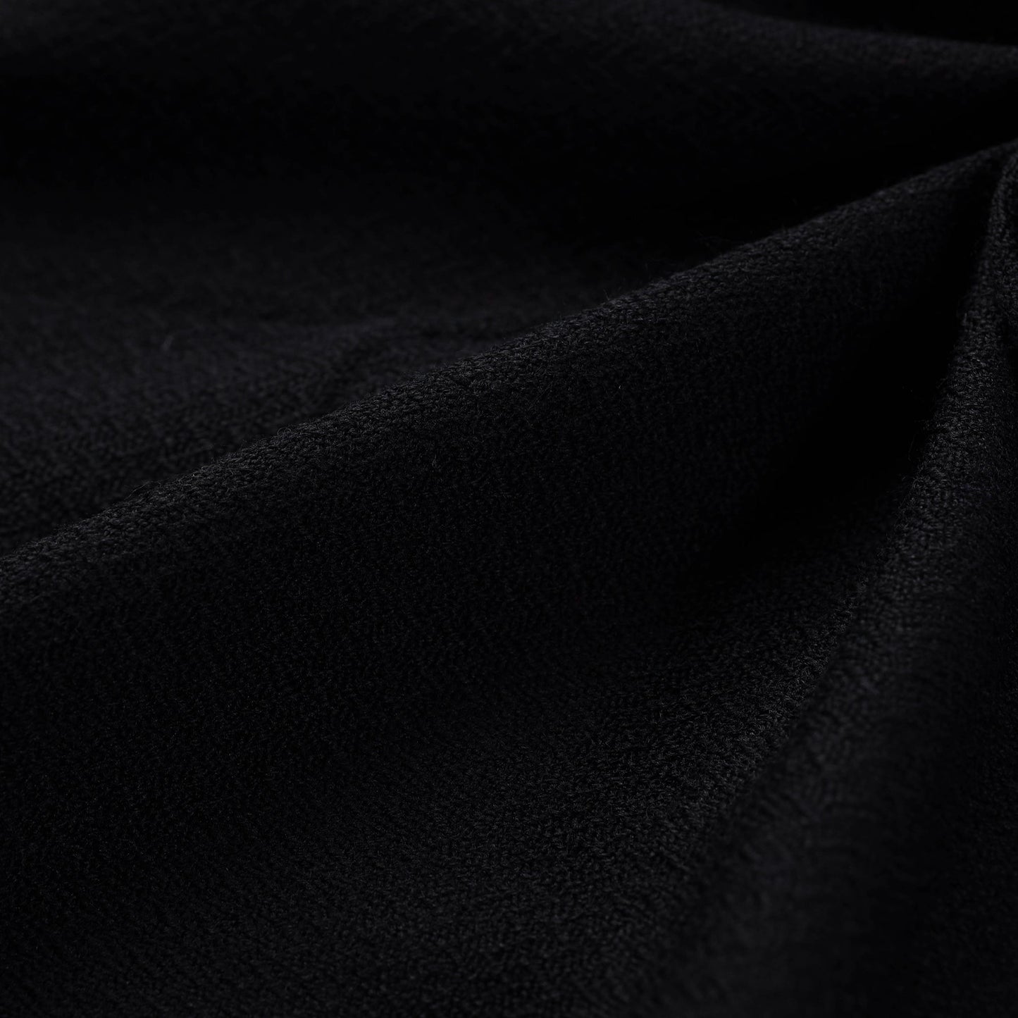  Black Kumaun Handwoven Merino Woollen Fabric 