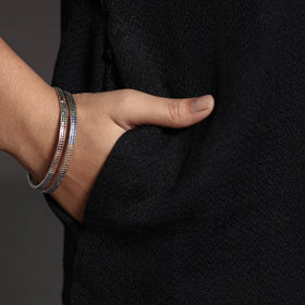 Black Kumaun Handwoven Straight Merino Woolen Kurta for Women