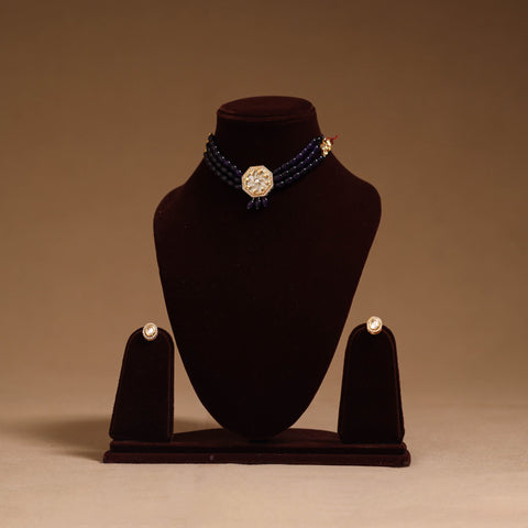 Kundan work choker necklace set 52 - handcrafted