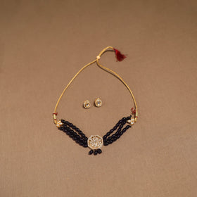 Kundan work choker necklace set 52 - handcrafted