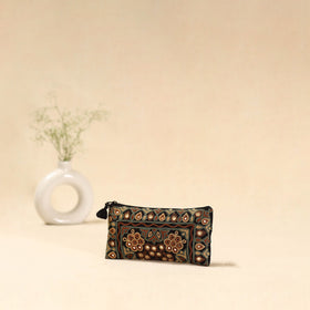 Black - kutch ahir hand embroidered clutch purse 01