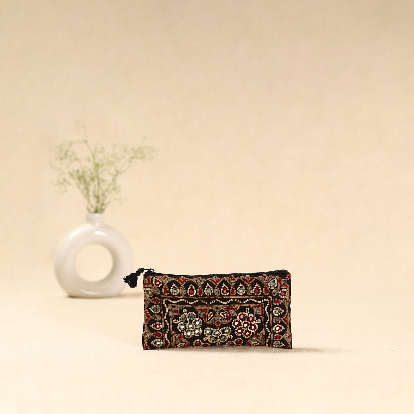 Kutch ahir hand embroidered clutch purse 02 - handcrafted
