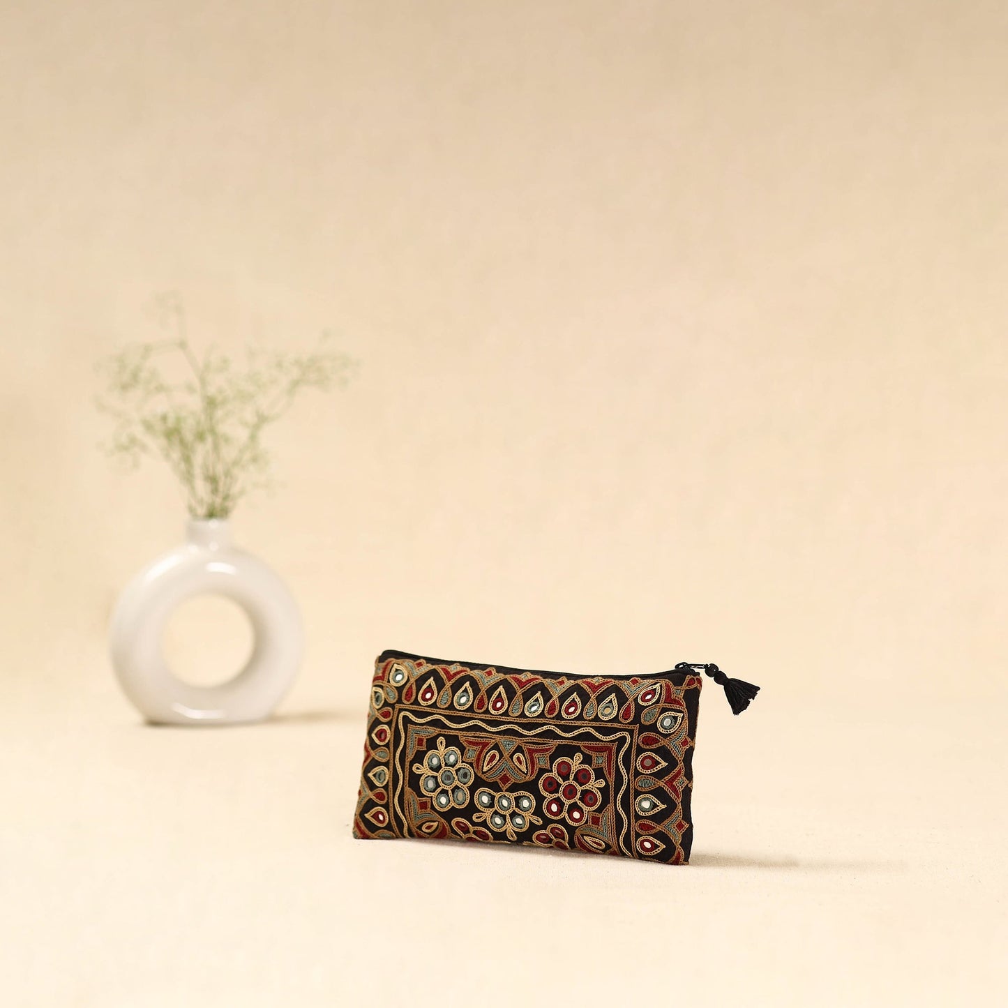Kutch ahir hand embroidered clutch purse 02 - handcrafted