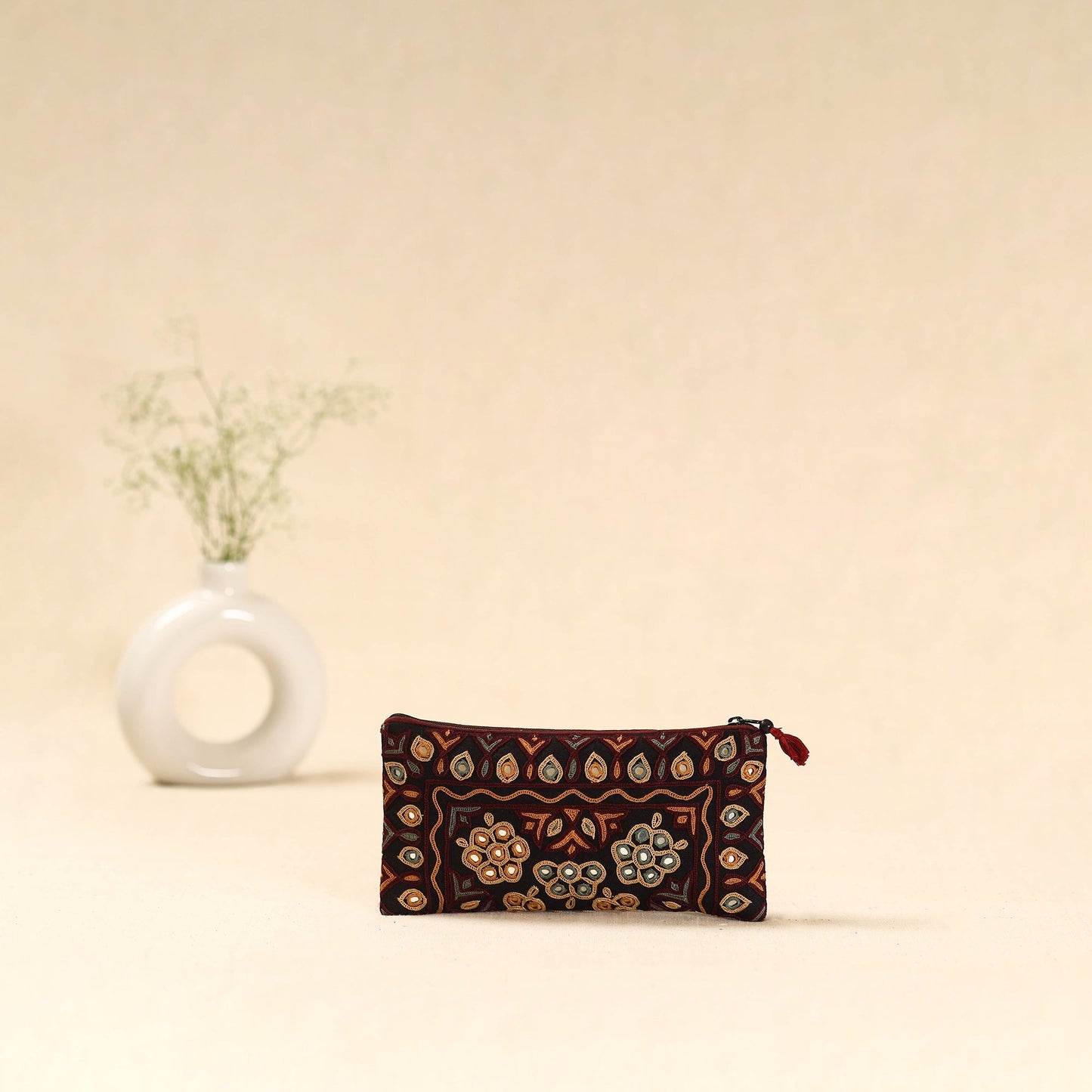 Kutch ahir hand embroidered clutch purse 05 - handcrafted