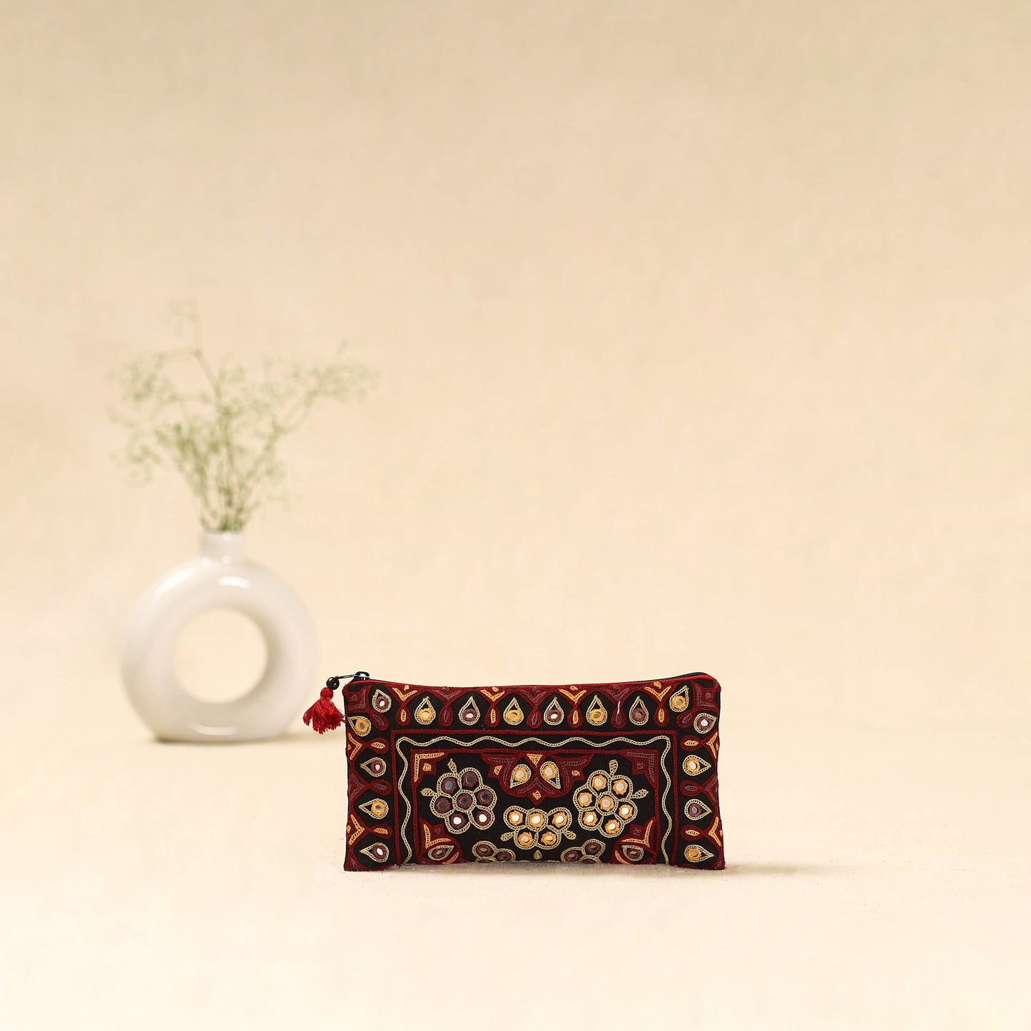 Kutch ahir hand embroidered clutch purse 06 - handcrafted