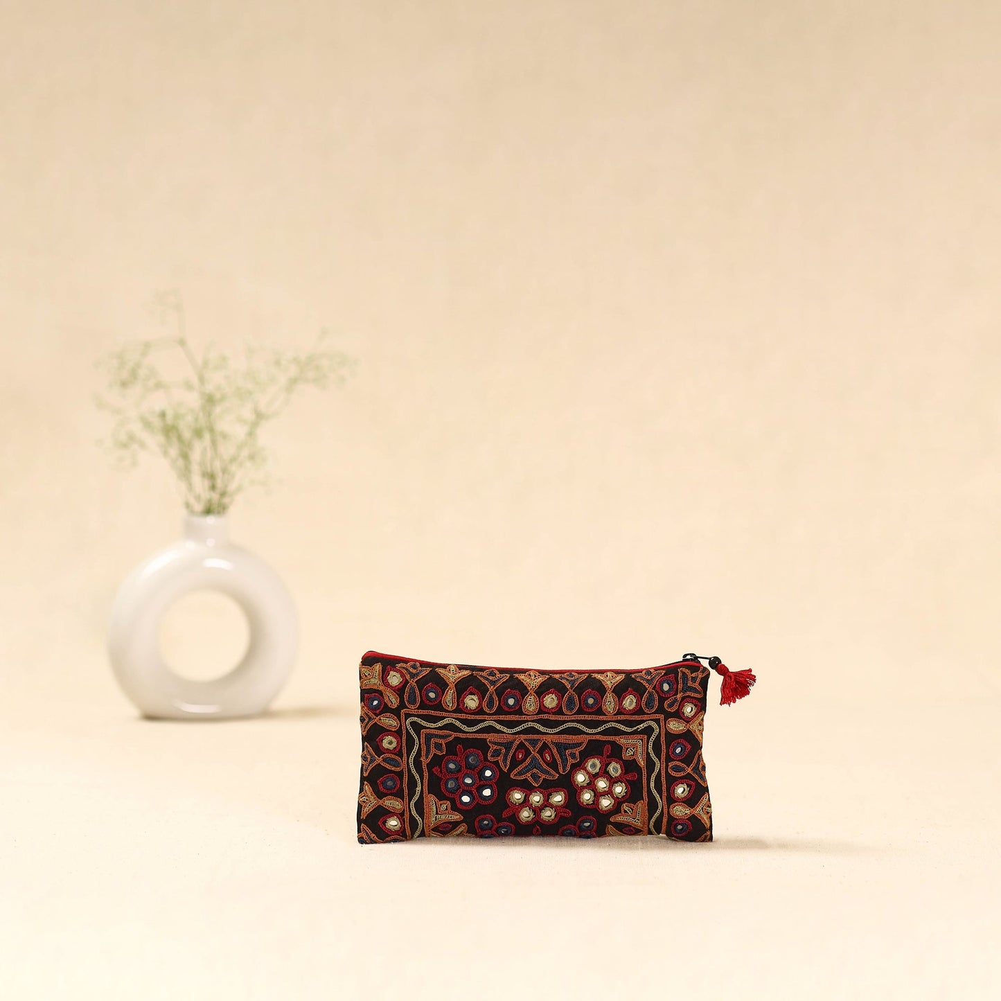 Kutch ahir hand embroidered clutch purse 08 - handcrafted