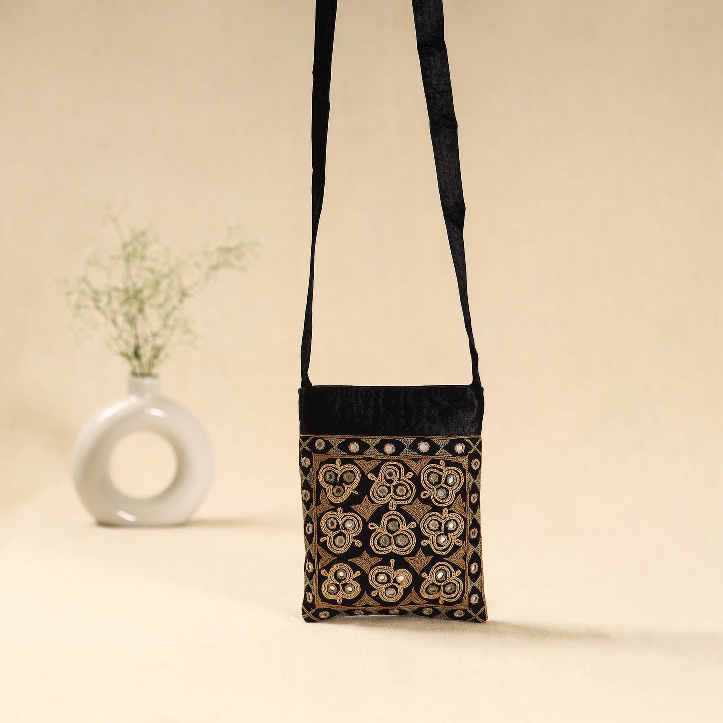 Kutch ahir hand embroidered sling bag 33 - handcrafted