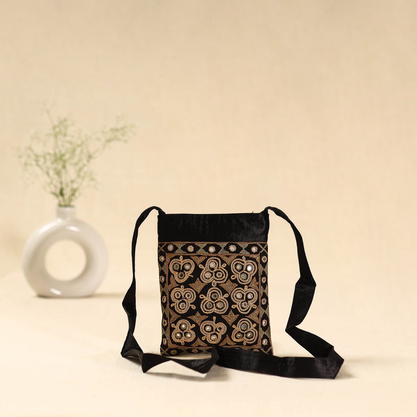 Kutch ahir hand embroidered sling bag 33 - handcrafted