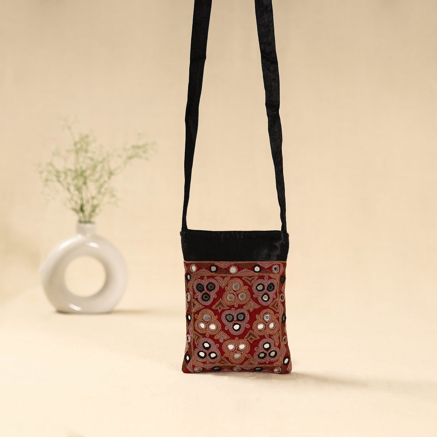 Kutch ahir hand embroidered sling bag 36 - handcrafted