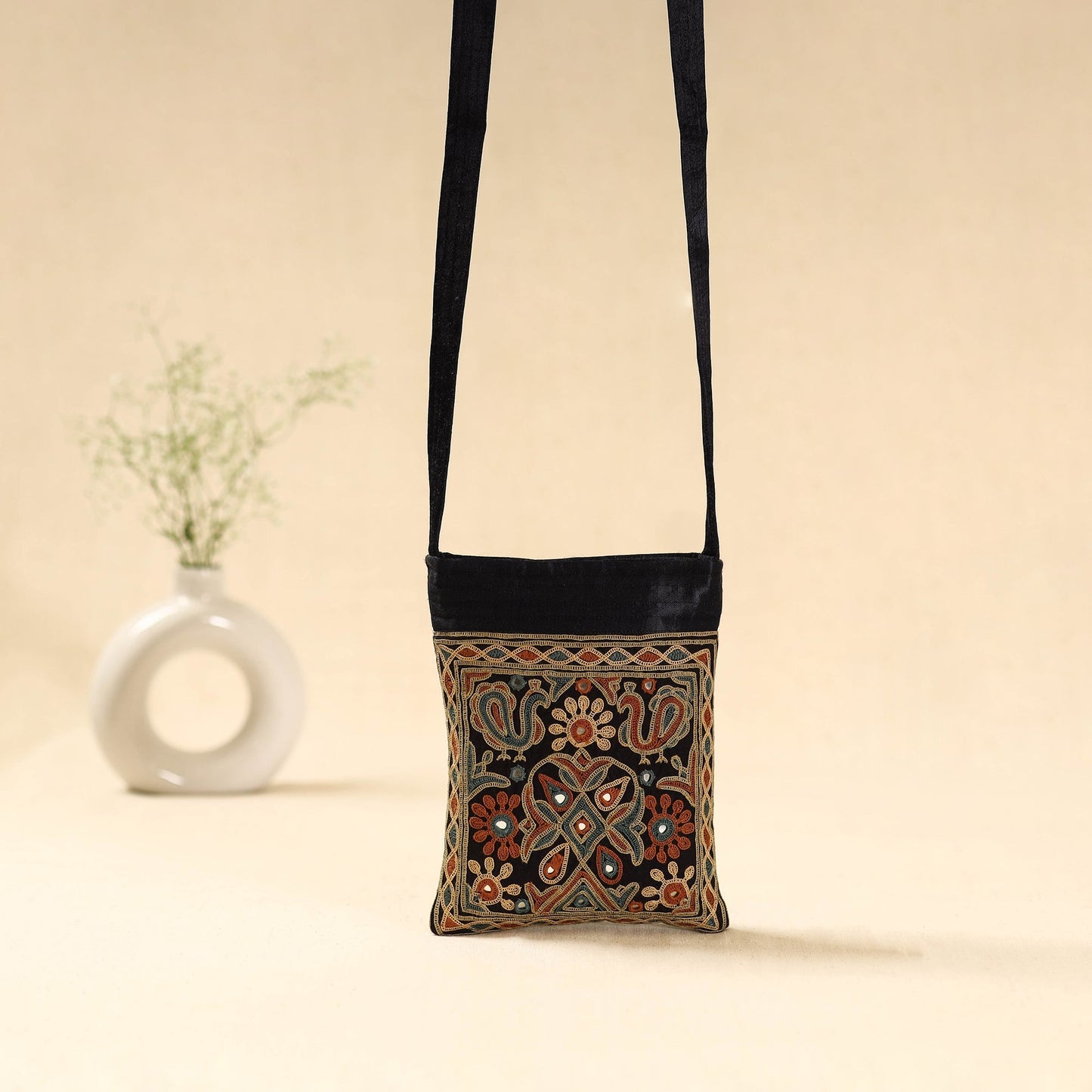 Kutch ahir hand embroidered sling bag 39 - handcrafted