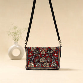 Kutch ahir hand embroidered sling bag 76 - handcrafted