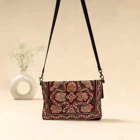 Kutch ahir hand embroidered sling bag 80 - handcrafted