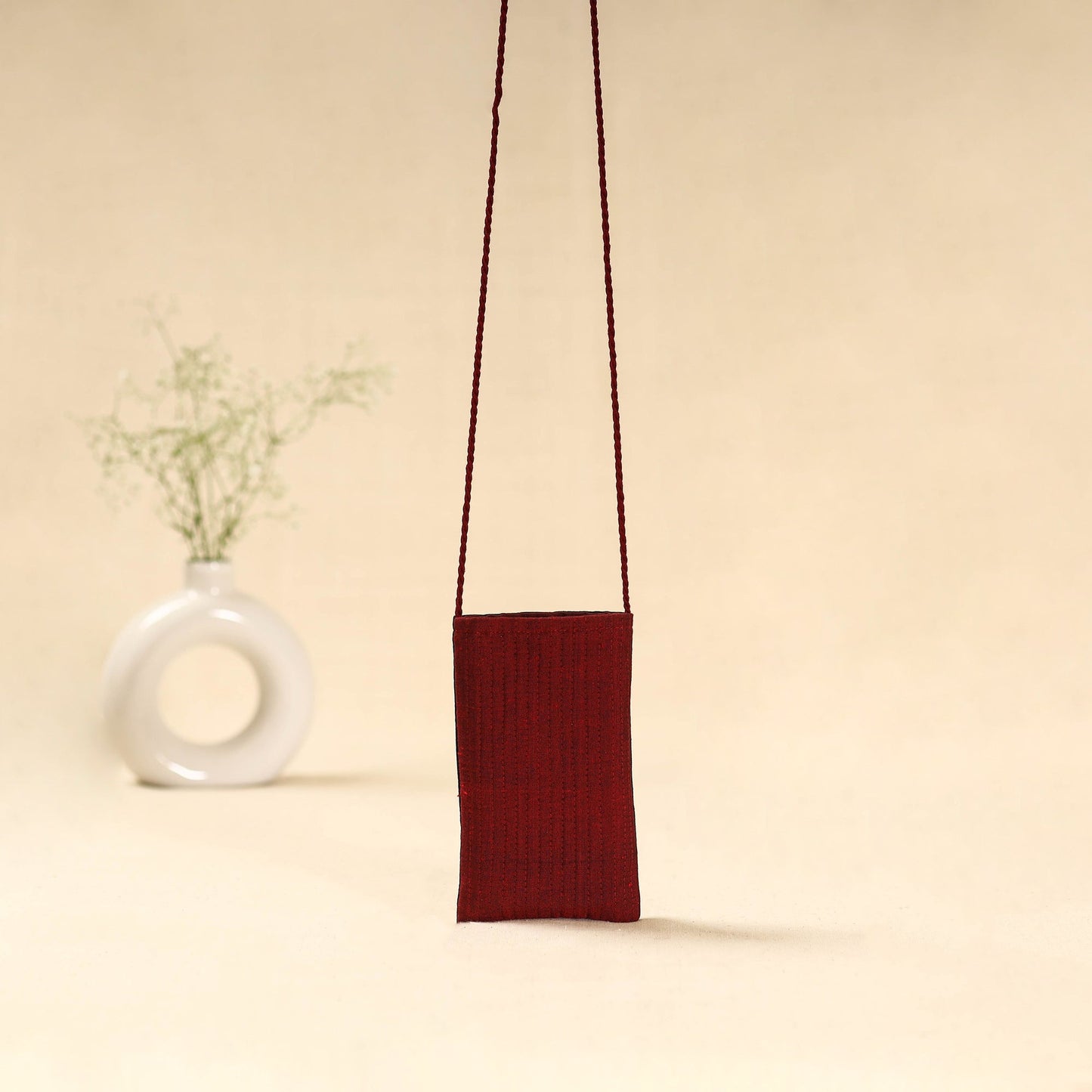 Kutch ahir hand embroidered sling dori mobile pouch 93