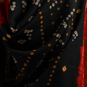 Black - kutch bandhani handwoven merino wool shawl 43