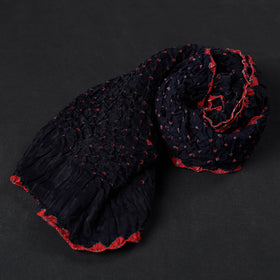 Kutch Bandhani Silk Stole - Tie-Dye Artistry