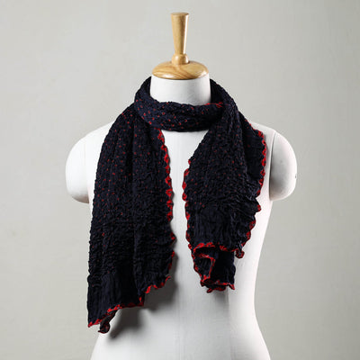 Kutch Bandhani Silk Stole - Tie-Dye Artistry