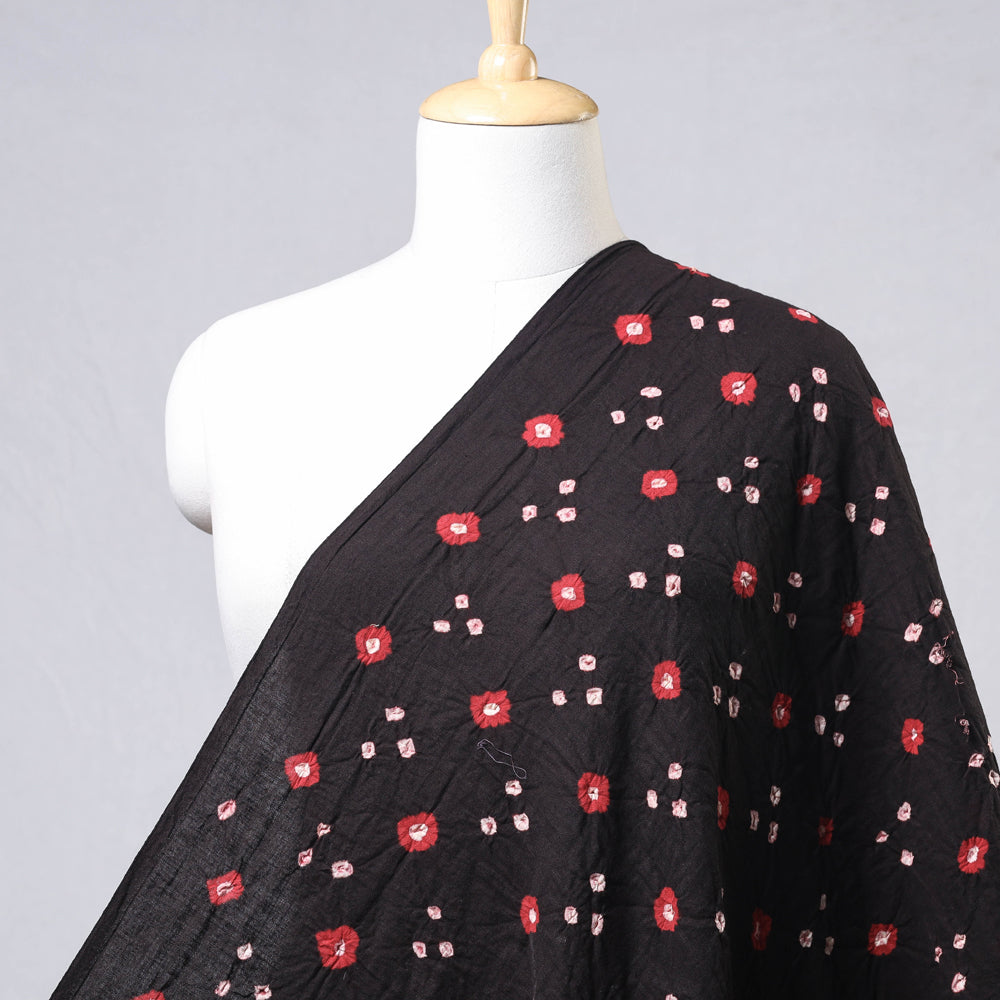 Black - kutch bandhani tie-dye soft cotton fabric