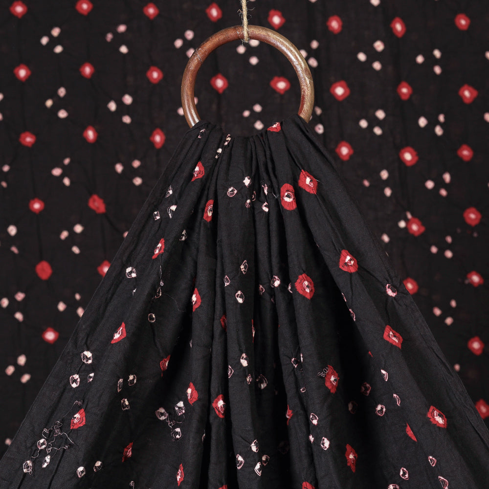 Black - kutch bandhani tie-dye soft cotton fabric