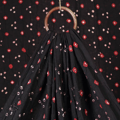 Black - kutch bandhani tie-dye soft cotton fabric