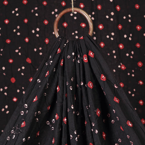Black - kutch bandhani tie-dye soft cotton fabric