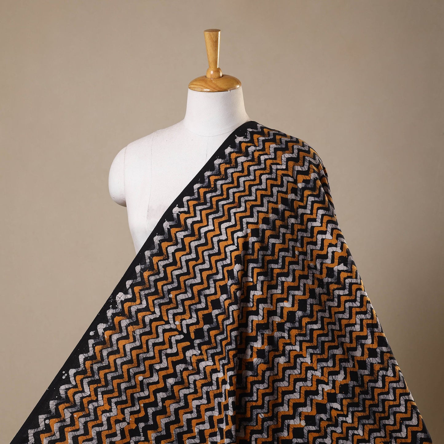 Black - kutch batik cotton fabric 29 - handcrafted