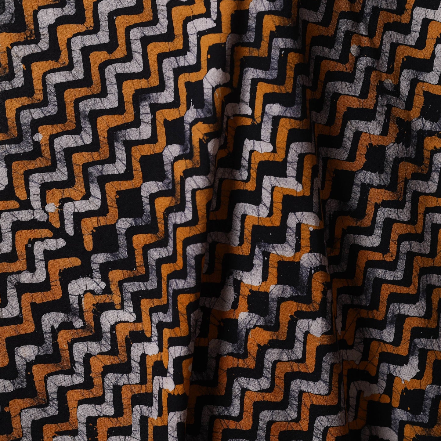 Black - kutch batik cotton fabric 29 - handcrafted