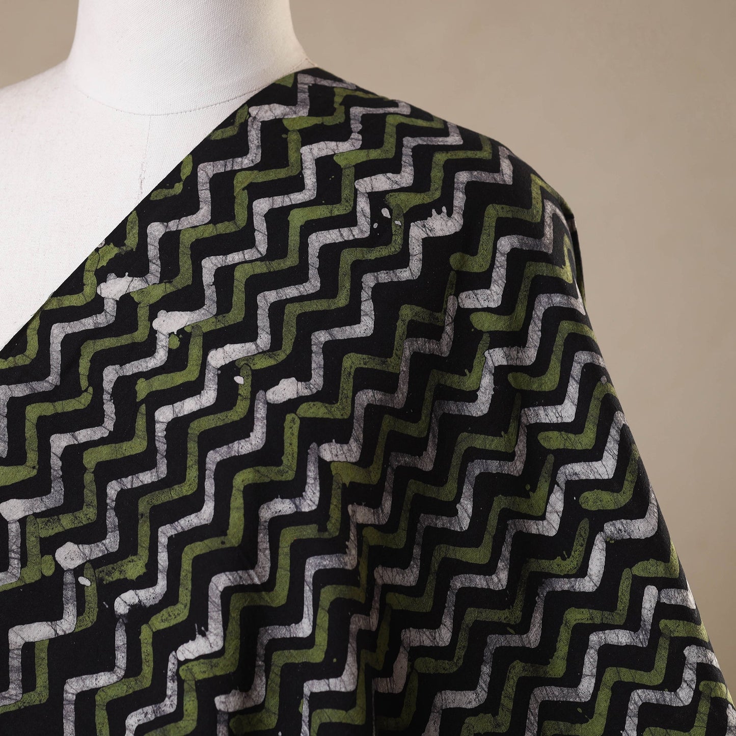 Black - kutch batik cotton fabric 31 - handcrafted