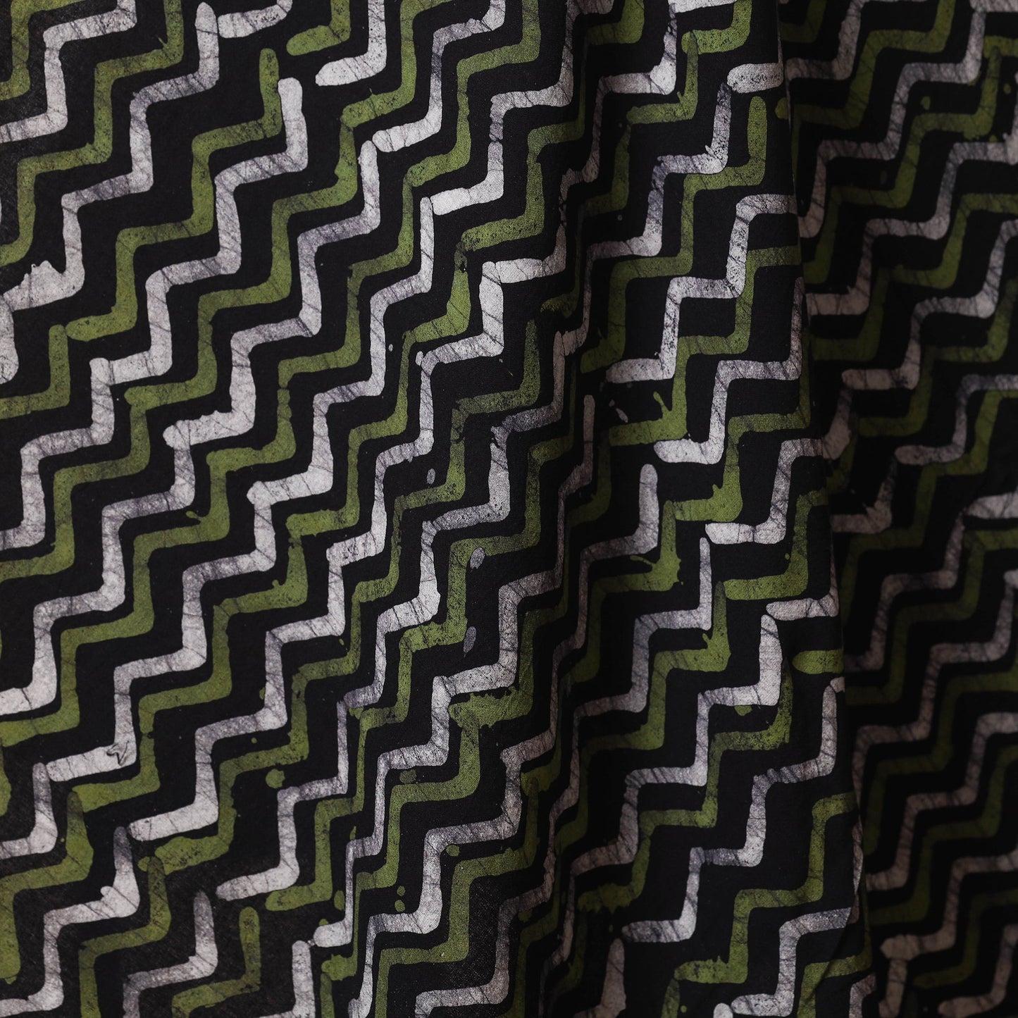 Black - kutch batik cotton fabric 31 - handcrafted