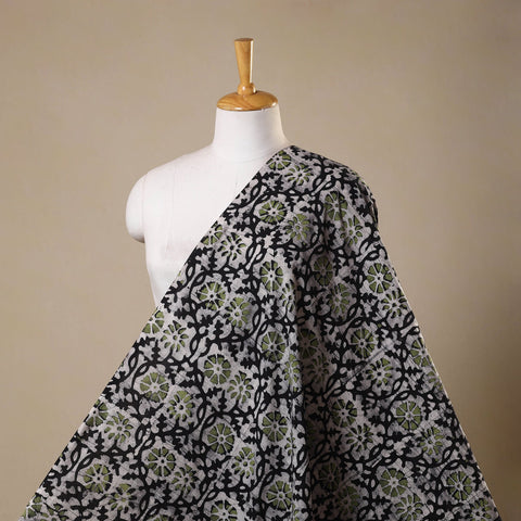 Black - kutch batik cotton fabric 55 - handcrafted