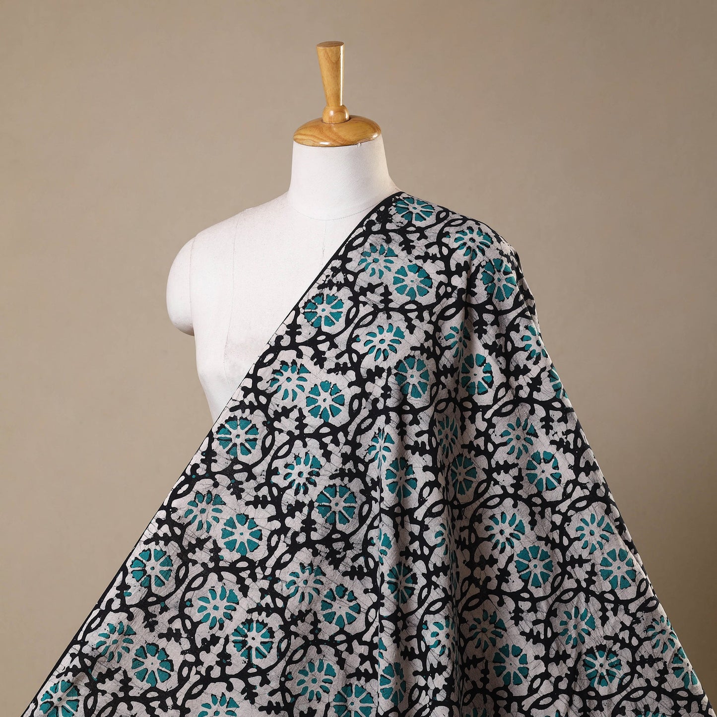 Black - kutch batik cotton fabric 81 - handcrafted